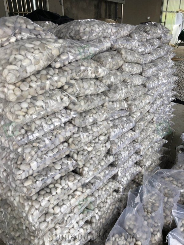 White Pebbles For Paving Decoration Walkway Pebble Stone